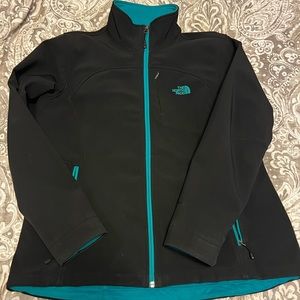 Black and teal Apex Bionic The North Face jacket